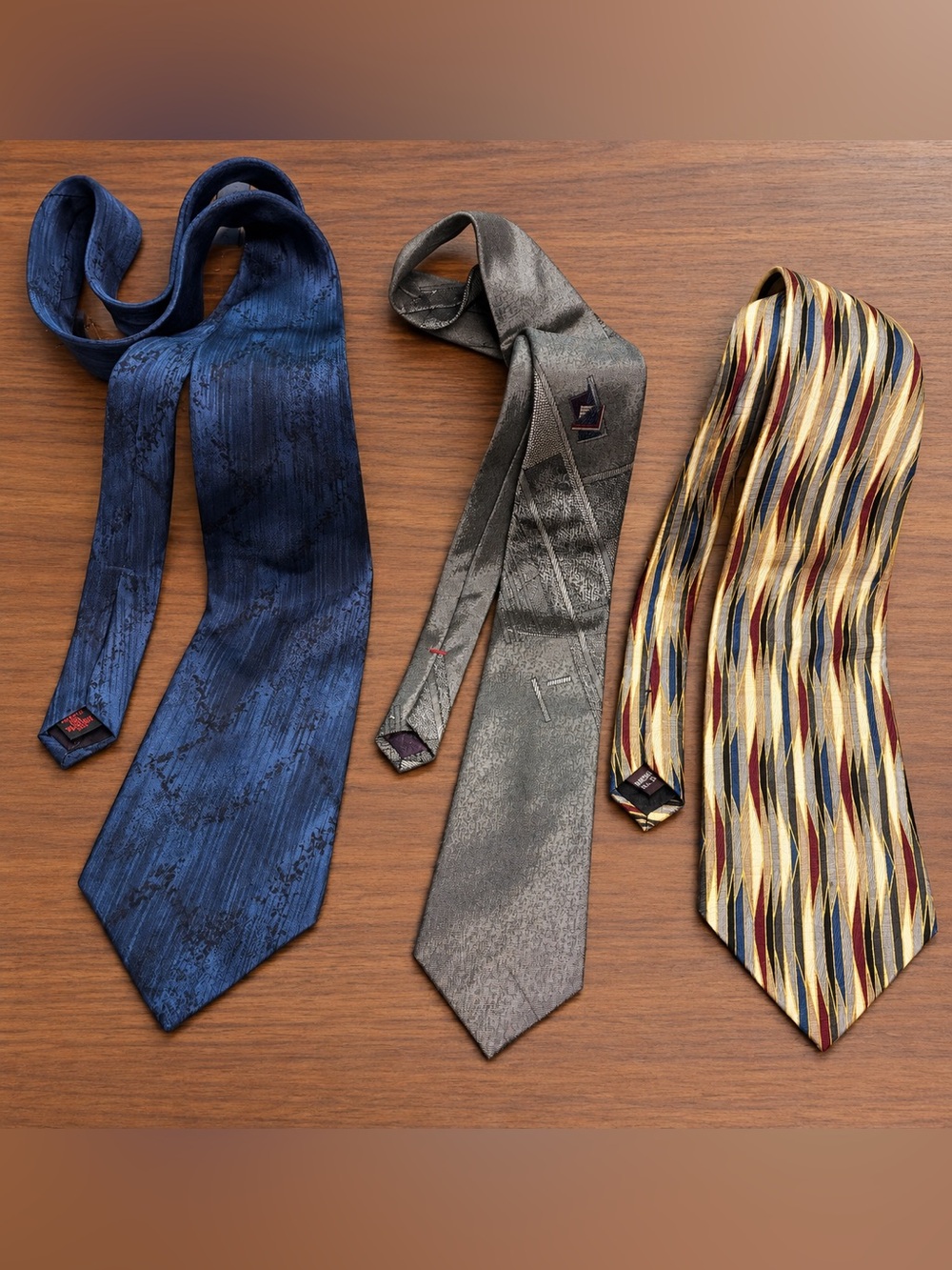 Vintage Men’s 100% Silk Tie Bundle – Henry Grethel, Stringbeans & Enzo Felini